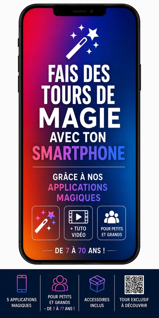 Boîte Imagicphone Originale, avec un téléphone affichant l'application Imagicphone