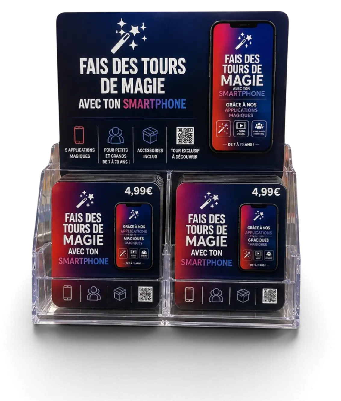 Présentoir de comptoir garni de cartes Imagicphone Light Edition